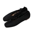 thumbnail image 5 of Miluxas Women's Knit Lace-Up Ballet Flats, Square Toe Ankle Tie Shoes, Soft Knit Fabric Mary Jane Flats for office, Casual Wear Black 9(42), 5 of 9