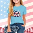 thumbnail image 2 of FAVIPT Girl Patriotic Shirt Kids 250th Anniversary Tshirts Stars and Stripes Shirts Red White Blue Independence Day Tops Blue,11-12 Years, 2 of 7
