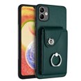 thumbnail image 3 of Wallet Case Compatible for Samsung Galaxy A05 with Card Holder, Rotation Finger Ring Kickstand Card Slots Case, Classic PU Leather Shockproof Magnetic Button Cover for Galaxy A05, Green, 3 of 7