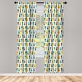 thumbnail image 2 of Ambesonne Pineapple 4-Panel Curtains, Tropical Colorful Ananas, 56"x95", Seafoam and Pale Vermilion, 2 of 4