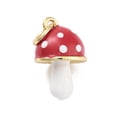 thumbnail image 1 of Real 18K Gold Plated Rack Plating Brass Enamel Charms with Jump Ring Long-Lasting Plated Lead Free & Cadmium Free 3D Mushroom Charm Red 15x10x10mm Hole: 3mm, 1 of 3