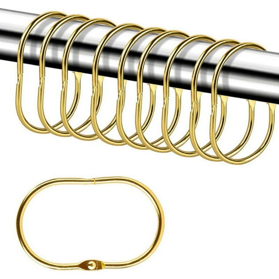 12 x shower curtain rings-Gold
