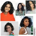 thumbnail image 5 of DOPI Natural Wave Brazilian Human Hair Short Curly Wavy Wigs (Black 14inch ), 5 of 7