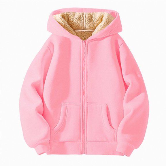UAYOTSE Girls Sherpa Hoodie Fleece Lined Hooded Sweatshirt Pullover Sweater,Sizes 5-6 Years