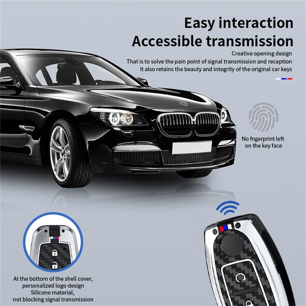 Key Cover with Keychain Fit for Nissan 3-Button Key Fob for Altima Rogue Versa Kicks Maxima Murano Titan Pathfinder Sentra Frontier Juke Armada,Carbon Pattern Holder Key Bag