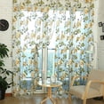 thumbnail image 3 of 2 Uds Cortina Ventana Cenefas Gasa Con Patrón Transparente Flores (100x200cm) Amarillo, 3 of 7