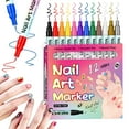 thumbnail image 2 of Nail Art Pens, A Diy Nail Painting Pens, 12 Colors Nail Art Pen Set, 0.5Mm Tip, Quick Drying, for Nail Painting, Diy Design, 2 of 9