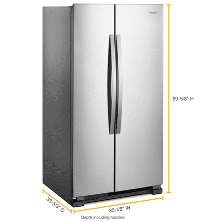 Whirlpool - 25.1 Cu. Ft. Side-by-Side Refrigerator - Stainless Steel