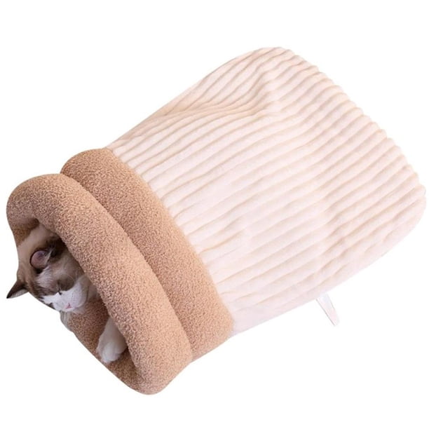 CAIROYAR Saco de dormir para gatos, saco de dormir cálido de invierno para gatos, saco de dormir tipo cueva para gatos, cama acogedora y autocalentable para gatos, manta para gatos tranquila y acogedo