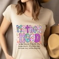thumbnail image 4 of Women's Graphic Premium T-Shirt Motherhood Quote Colorful Retro Style, ColumbiaBlue, 3XL, 4 of 6