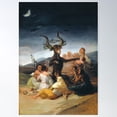 thumbnail image 2 of Witches Sabbath By Francisco Goya (1798) Poster Wall Art, Modern Wall Decor For Living Room Bedroom, 8x12 UNFRAMED, 2 of 3