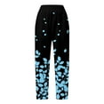 thumbnail image 4 of VNKIDY Womens Watercolor Floral Print High Waist Wide Leg Pants Side Pocket Loose Fit Lightweight Casual Trousers For Summer Daily Wear Black M, 4 of 5