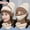 Beige, variant on Viworld 3Pcs/Set Women Winter Knitted Hat with Scarf and Mask Cover Set Pompom Beanie Warm Scarf Anti Haze Full Face Cover Brick red