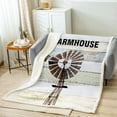 thumbnail image 2 of Rustic Farmhouse Throw Blanket for Newborn Youth Farmhouse Windmill Fuzzy Blanket, Wooden Plank Fleece Blanket Rural Countryside Vintage Decor Sherpa Blanket 40"X50" Teens, 2 of 6