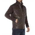 thumbnail image 2 of Mens Brown Coat Luciano Natazzi Full Grain Cow Leather Moto, 2 of 6
