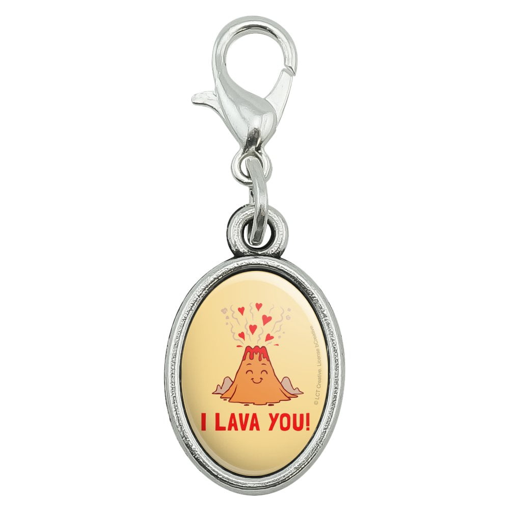 GRAPHICS & MORE I Lava You Long Time Love Volcano Erupting Funny Humor Antiqued Bracelet Pendant Zipper Pull Charm with Lobster Clasp GRAPHICS & MORE I Lava You Long Time Love Volcano Erupting Funny Humor Antiqued Bracelet Pendant Zipper Pull Charm with Lobster Clasp