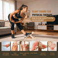 thumbnail image 6 of PIERCINGFUN Portable Wooden Slant Board for Calf Stretching, Adjustable Incline Board for Knees Ankle Heel Feet Leg with Training Poster & Resistance Bands, 6 of 7