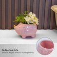 thumbnail image 3 of SIABC-Hedgehog Ceramic Planter, Cute Hedgehog Succulent Flower Pot, Hedgehog Cachepot for Home Office (Pink), 3 of 4