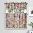 thumbnail image 2 of Set of 3 Ethnic Bohemian Kitchen Curtains - Colorful Retro Mandala Design, Farmhouse Tier Window Panels with Rod Pocket (54x18 + 27.5x36x2), Easy Care Semi-Sheer Fabric, 2 of 5