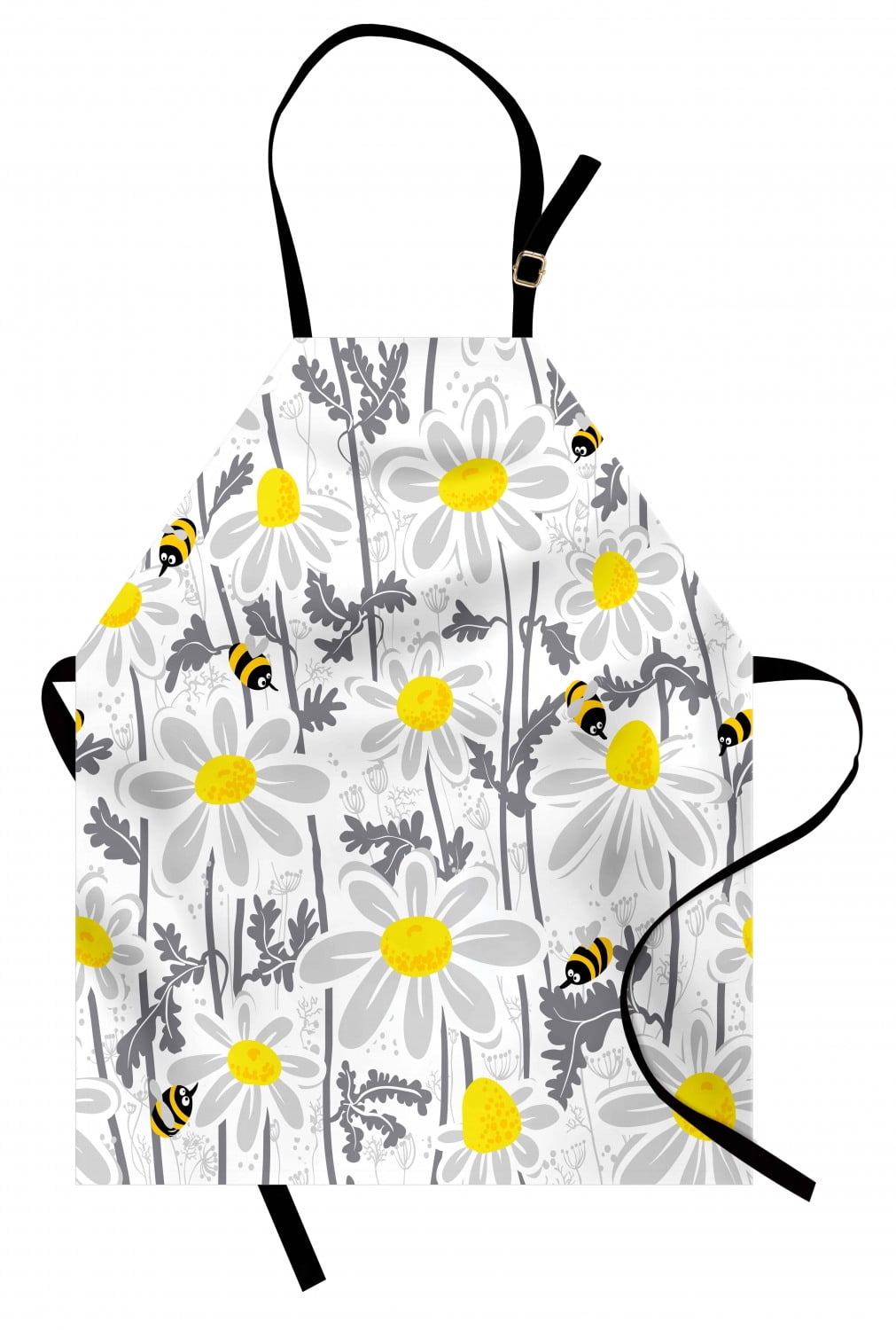 Grey Apron Daisy Flowers with Bees in Spring Time Honey Petals Floret