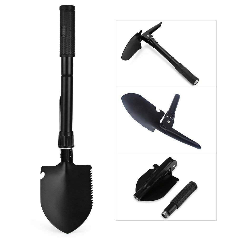 Mini Shovel Folding Camping Military Survival Hiking Compass Steel Saw Gear Tool 