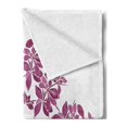 thumbnail image 2 of Purple Soft Flannel Fleece Throw Blanket, Autumn Vine Bridal Flower Bouquet Vintage Style Circle of Leaves Laurel Wreath, Cozy Plush for Indoor and Outdoor Use, 60" x 80", Violet White, by Ambesonne, 2 of 5