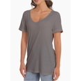thumbnail image 6 of Women's Lightweight Short Sleeve V-Neck T-Shirt - Loose Fit Casual Summer Top, 6 of 6