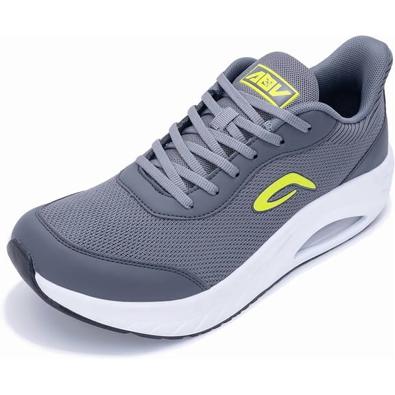 MAFEKE Men’s Slip On Wide Toe Box Walking Shoes – Arch Support Orthotic Sneakers for Plantar Fasciitis, Wide Width for Running & Tennis