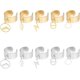 thumbnail image 1 of 10 anillos de acero inoxidable con dijes, 2 colores y 5 estilos, para mujer, estilo gótico, con colgante de hoja, rayo y corazón, ajustables, con puño abierto., 1 of 6