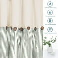 thumbnail image 6 of Alishomtll Farmhouse Curtains Sage Green Stripe Cotton Linen Button Boho Rustic Rod Pocket Back Tab Window Drapes for Living Room ,52 x 84 Inch, 2 Panels, 6 of 11