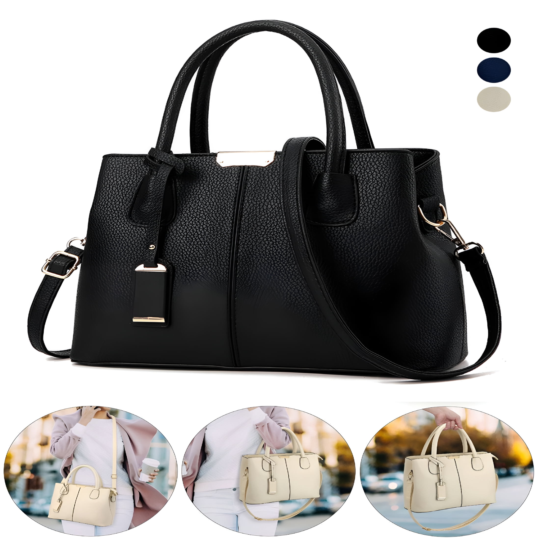 GASTROPOD 2026 New Women Satchel Handbags Top Handle Purse Medium Tote Bag Leather Crossbody Purses Shoulder Bag for Work Office Daily, Black, for Business, Meetings, Travel, Casual Outings.