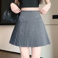 thumbnail image 2 of Levmjia Womens Pleated Short Skirt High Waist A Line Skirt Solid Color Anti Chafing Lined Mini Skirt Soft Stylish For Daily Dating Party Vacation Spring Summer Wear, 2 of 7