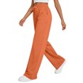 thumbnail image 5 of Womens Wide Leg Sweatpants | Winter Lounge Travel Pants Fall Fashion Outfits 2026 Clothes With Pockets Orange XL, 5 of 6
