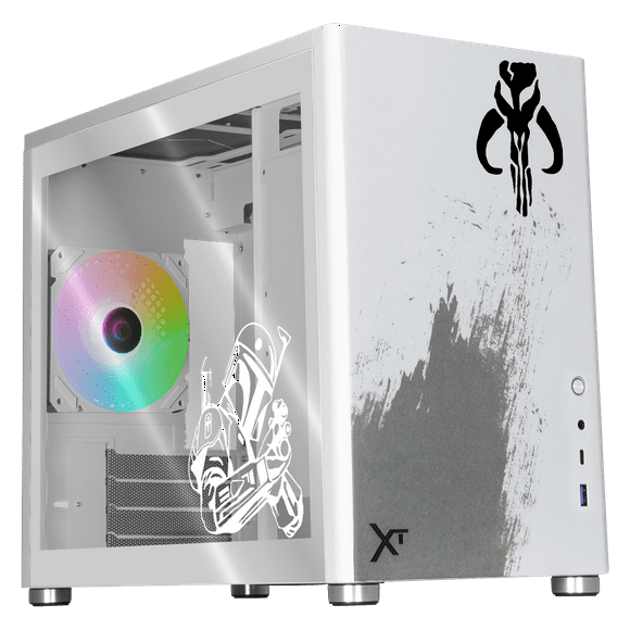 Gabinete Gamer XTREME PC GAMING Mandalorian Brown Edition Micro Torre Micro ATX USB-C Cristal Templado Blanco