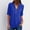 Dark Blue, variant on Ichuanyi Fall Tops for Women 2022 Women's Summer Long Sleeve Shirts Zip Casual Tunic V-Neck Rollable Blouse Tops