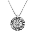thumbnail image 5 of Best-Selling Stainless Steel Hollow Sun Pendant Necklace - Vintage Compass Design for Men, 5 of 6