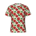 thumbnail image 4 of Vsdgher Rose Flowers Print Men's Dry Fit Mesh Athletic Shirts Moisture Wicking Tennis T-Shirt Tops, 4 of 9