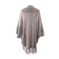 thumbnail image 4 of Odeerbi Shawl Wraps for Women 2025 Fall Winter Poncho Open Front Cape Cardigan Trendy Hollow Out Stripe Tassel Cloak Tops Pink, 4 of 4