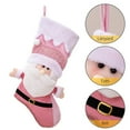 thumbnail image 4 of ievspot Christmas Pink Stocking Santa Claus Snowman White Top Reusable Xmas Tree Hanging Gift Bag Hanging Sock Pendant Party Decoration Supplies, 4 of 8