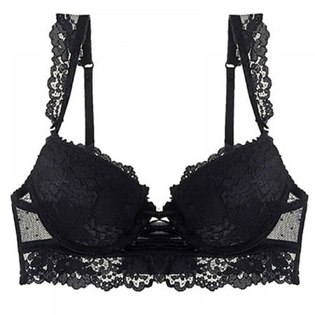 

HULKLIFE Womens Push-Up Bras Thin Breathable Lace Edge Shoulder Strap Underwear