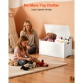 thumbnail image 2 of VEVOR Kids Storage Bench, Wooden Toy Box Chest with Backrest, Large Storage Cabinet with Safety Hinge, Toddlers Storage Bench for Playroom, Living Room or Entryway, 23.5 x 14.5 x 21.46 in, White, 2 of 9