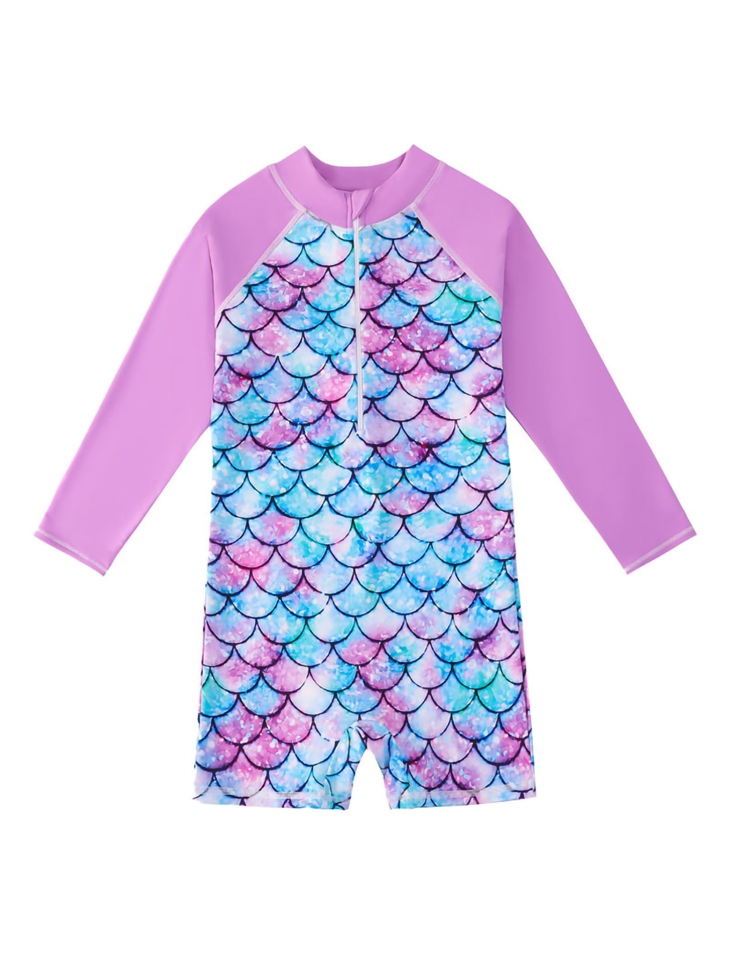 Abtel Kid Girl Bathing Suits Zipper One Piece Swimsuit Stretch Swimwear