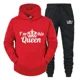 thumbnail image 3 of Chándal con estampado de QUEEN y KING para hombre y mujer, Sudadera con capucha para parejas, ropa deportiva para amantes, conjunto de 2 piezas, 3 of 5