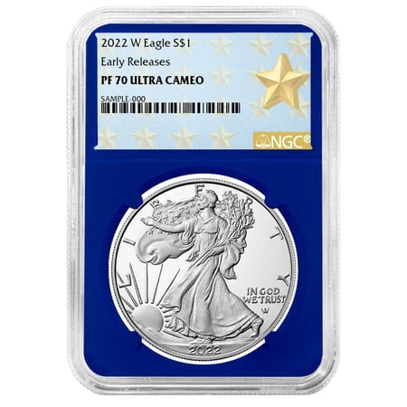 2022-W Proof $1 American Silver Eagle NGC PF70UC ER West Point Star Label Blue Core