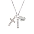 thumbnail image 2 of Delight Jewelry Stainless Steel Proverbs 31:25 - She is Clothed Engraved Cross - Always My Mother Bar Zoe Necklace, 2 of 4