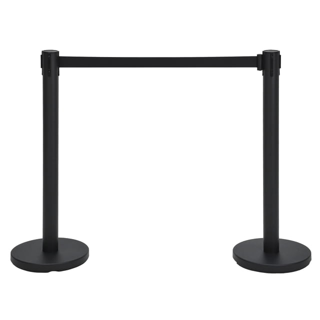 6.6ft Carbon Steel Crowd Control Stanchions, Retractable Belt Queue Stands for Commercial Crowd Management, 2/4/6 Pack
