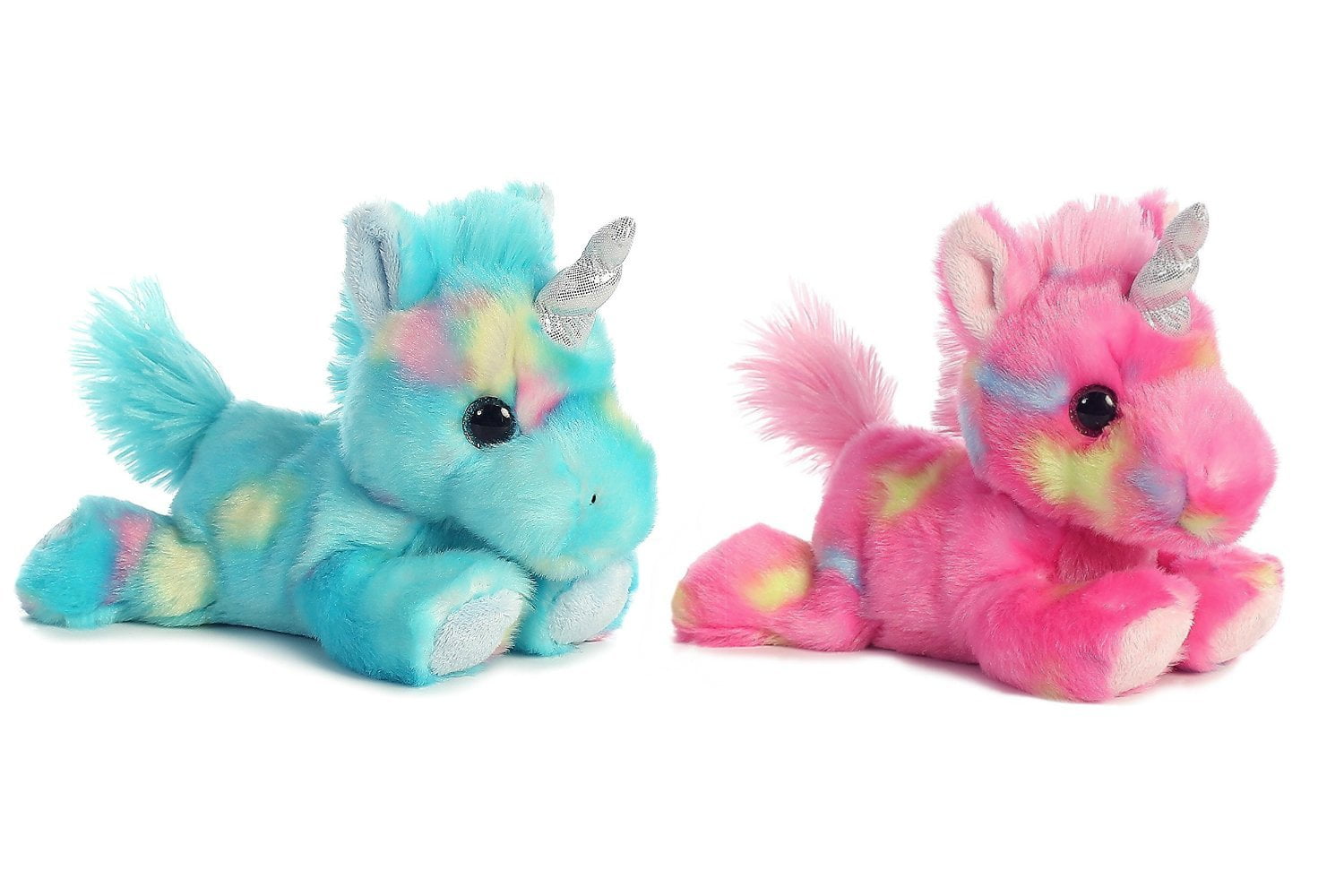 Aurora Bundle of 2 Stuffed Beanbag Animals Blueberry Ripple Unicorn