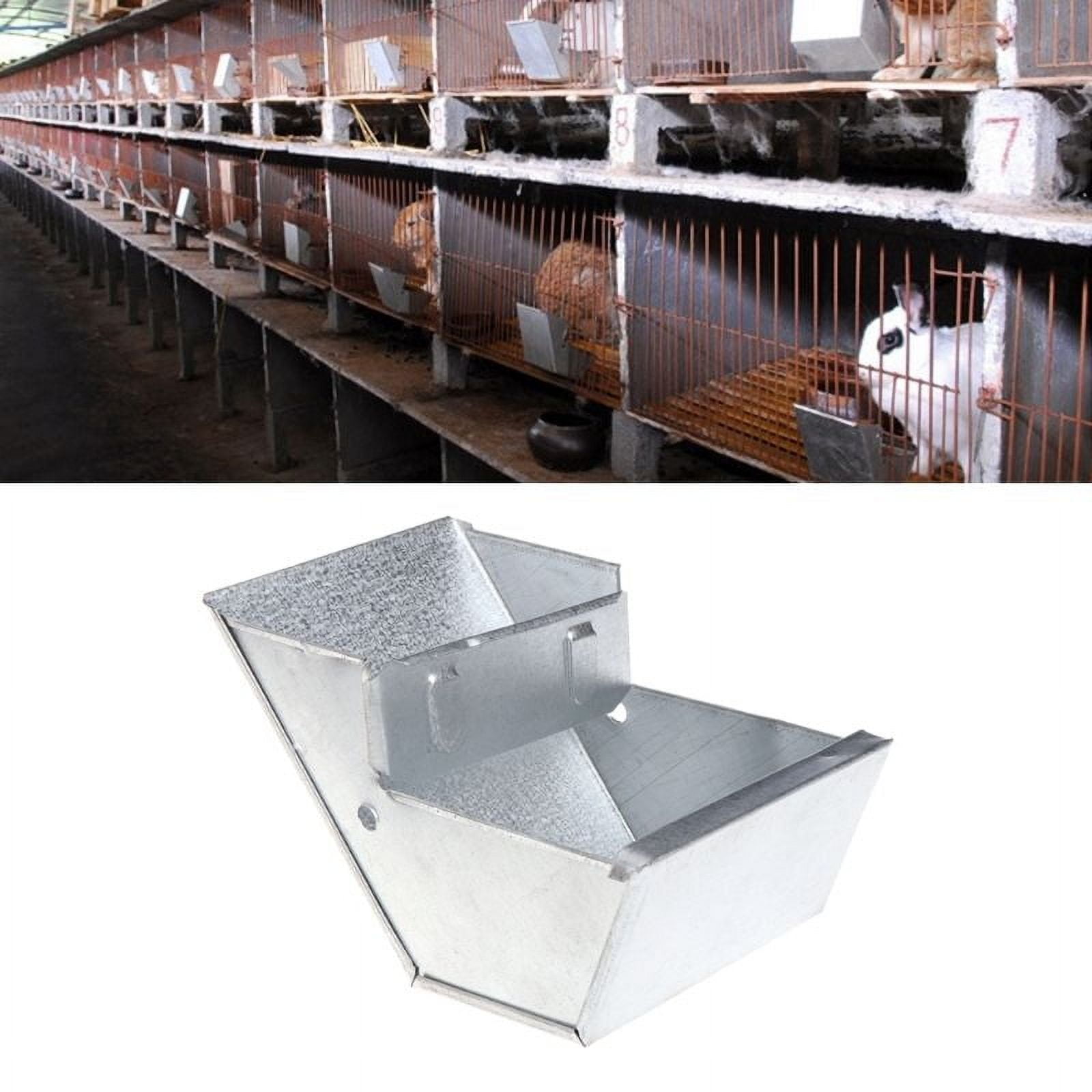 Walbest 3PCS Bunny Rabbit Cage Metal Food Box, Rabbit Hutch Trough Feeder Drinker Food Bowl Equipment Tools for Farming Animals