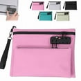 thumbnail image 2 of Files Folder Pouch, Tyeign Travel Lock Bag Bag with Lock And Zipper Double Layer Anti Handbag with Combination Men & Document Bag Safe File Bags Document Folder File Bag for Men Hot Pink, 2 of 9
