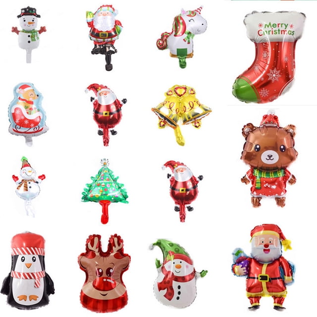 Kit de globos de decoración navideña con forma de muñeco de nieve, 16 unidades